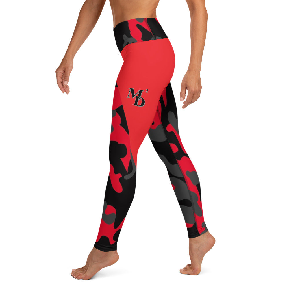 MMD Red Camo High Waist Leggings - Making Moves Daily 